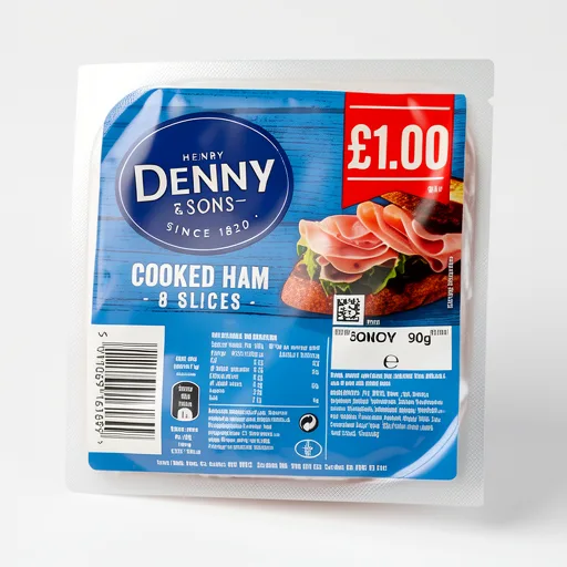 Henry Denny & Sons 8 Cooked Ham Slices 90g