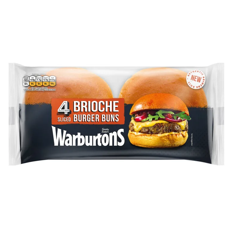 Warburtons Brioche Burger Buns 4 Pack