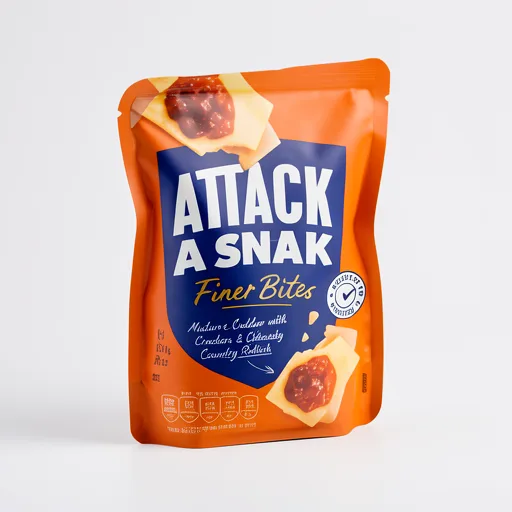 Attack A Snak Finer Bites Mature Cheddar with Crackers & Chunky Country Relish 72g