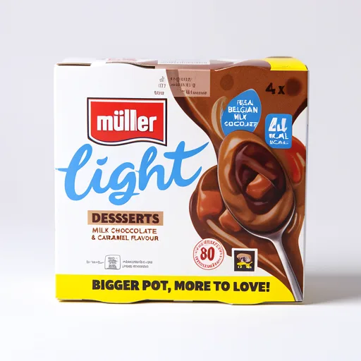 Müller Light Desserts Milk Chocolate & Caramel Flavour 4 x 90g
