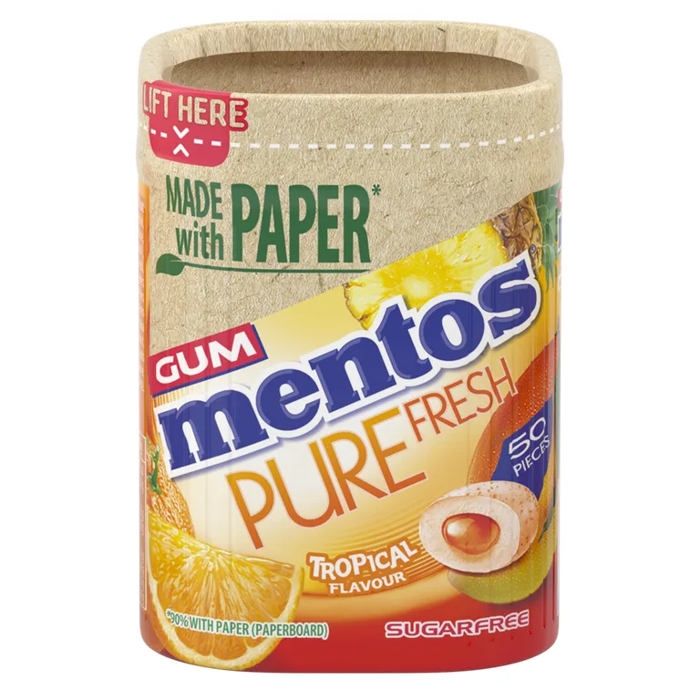 Mentos Pure Fresh Tropical Sugar Free Chewing Gum    16g