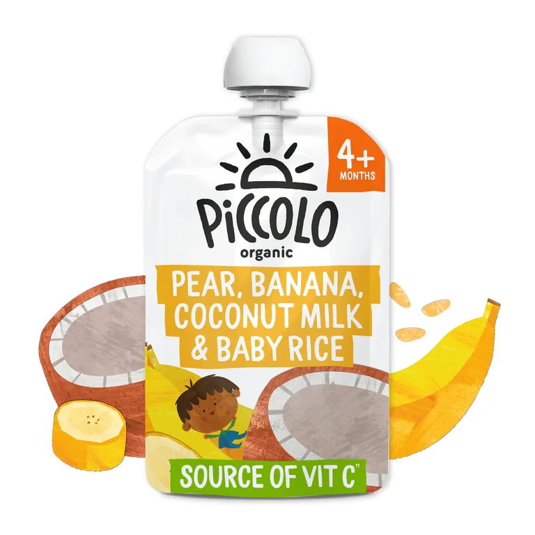 Piccolo Organic Pear, Banana, Coconut & Baby Rice 6+ Months 100g
