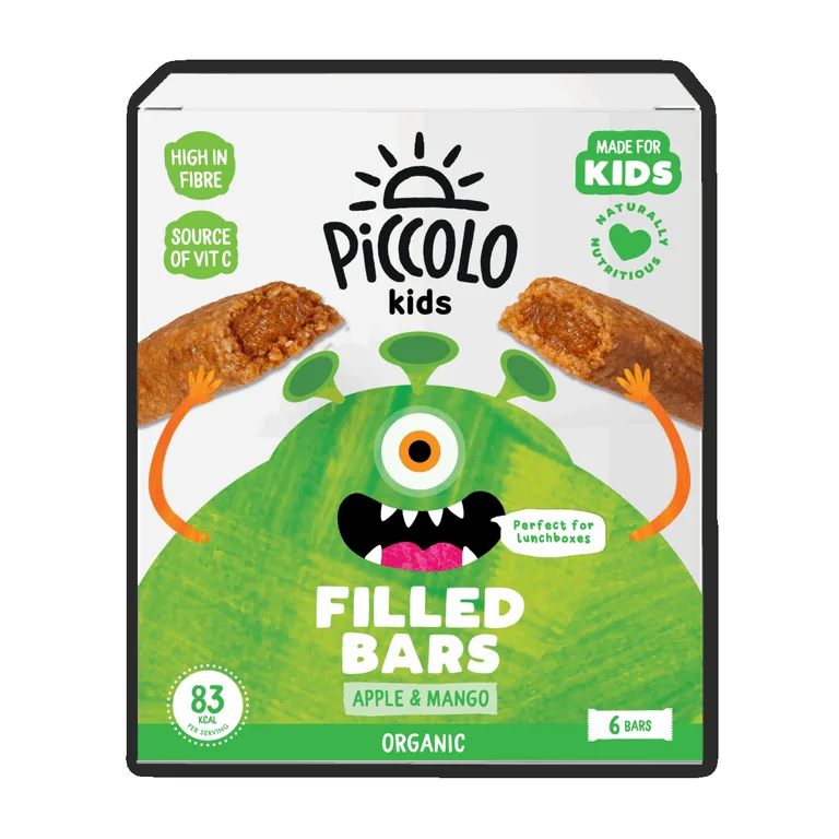 Piccolo Kids Organic Apple And Mango Filled Multigrain Bars 6 Pack