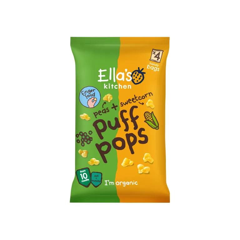 Ella's Kitchen Organic Pea + Sweetcorn Puff Pops
