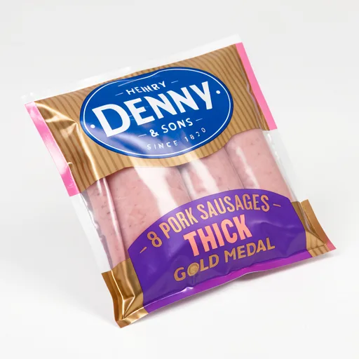 Denny 6 Thick Pork Sausages 454g