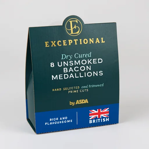 Exceptional by ASDA Exceptional 8 Unsmoked Bacon Medallions 200g