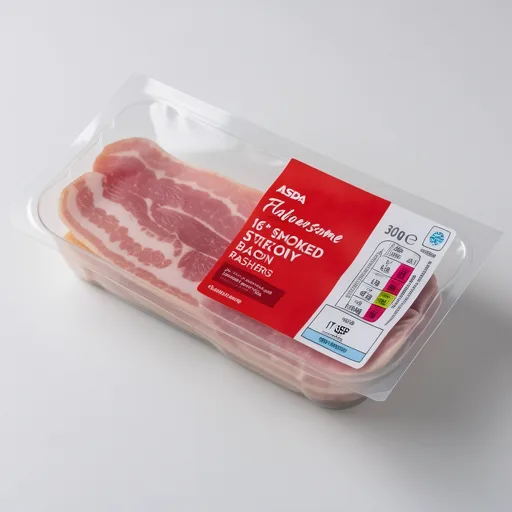 ASDA Flavoursome 16 Smoked Streaky Bacon Rashers 300g