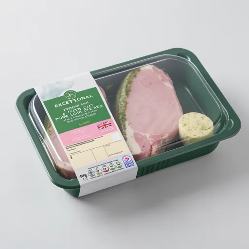 Exceptional by ASDA Yorkshire Bred 2 Thick Cut Pork Loin Steaks 481g