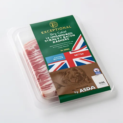 Exceptional by ASDA 14 Dry Cured Unsmoked Streaky Bacon Rashers 200g