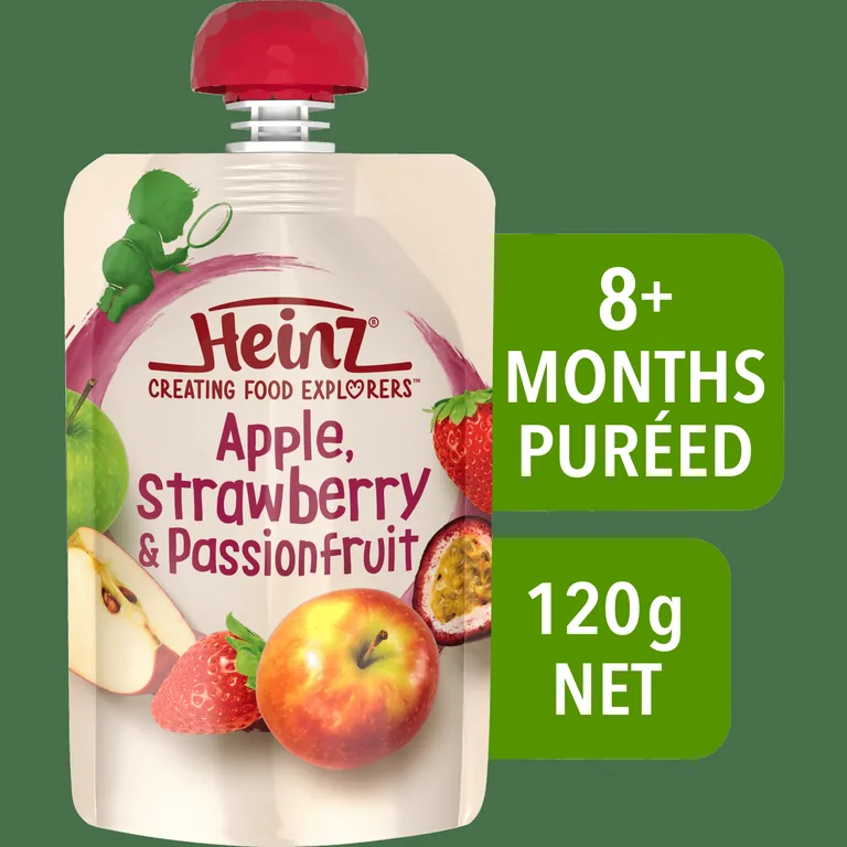 Heinz Apple Pear & Strawberry Fruit Puree Baby Food Pouch 6+ Months