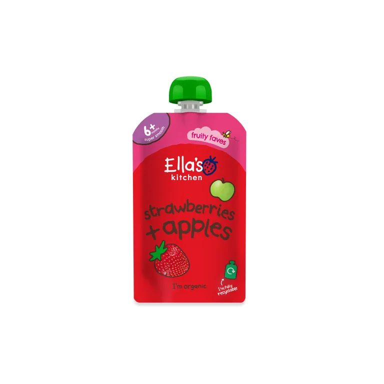 Ella's Kitchen Strawberries and Apples Baby Food Pouch 4+ Months 