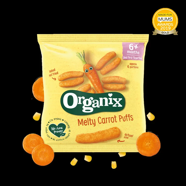 Organix Melty Carrot Puffs 7+ Months Stage 2