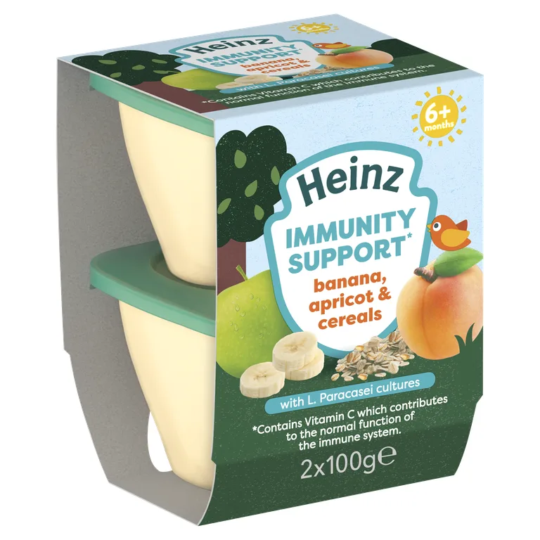 Heinz Banana, Apricot & Cereals Immunity Support Pot 6+Months 2x100g