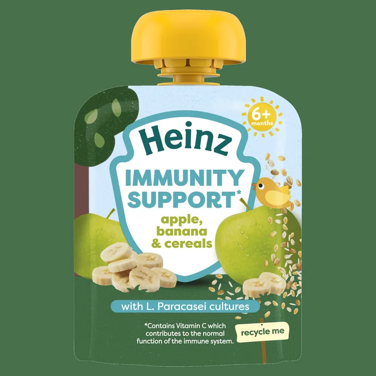 Heinz Immunity Support Apple Banana And Cereals Baby Food Pouch 