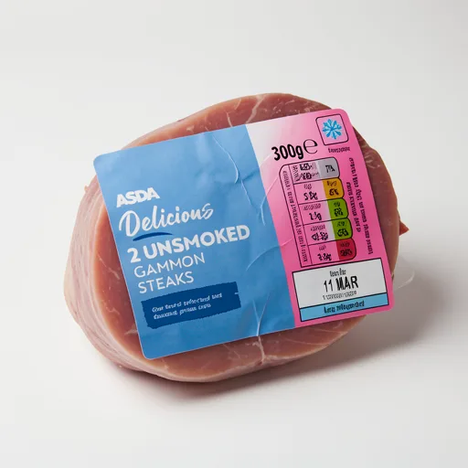 ASDA Delicious 2 Unsmoked Gammon Steaks 300g