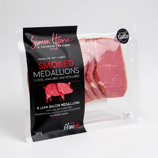 Simon Howie The Scottish Butcher Smoked 8 Lean Bacon Medallions 200g