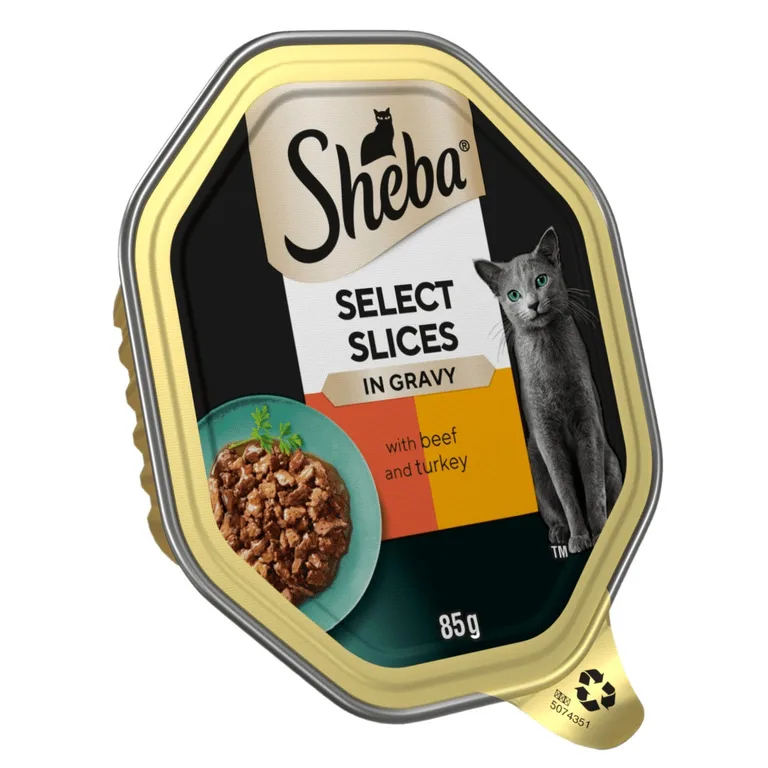 Sheba Select Slices Wet Cat Food Tray Beef In Gravy 85g