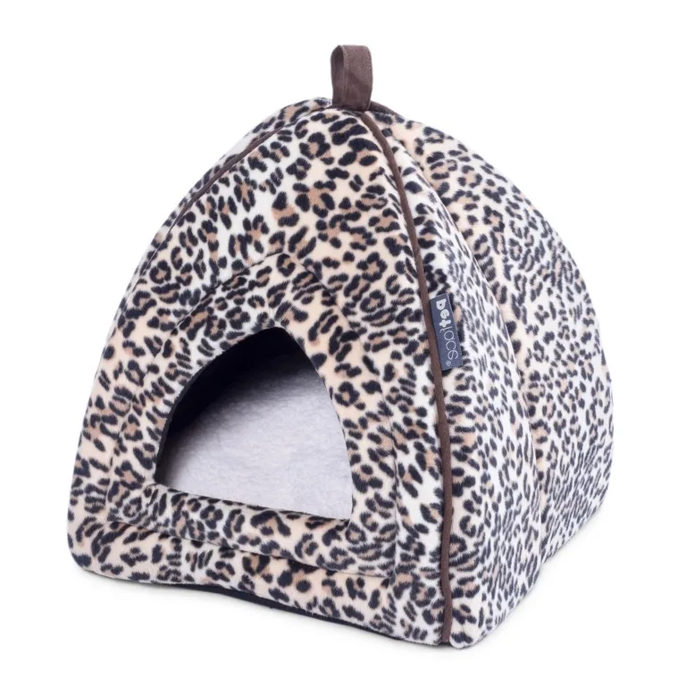 Petface Mollies Luxury Leopard Print Igloo Cat Bed