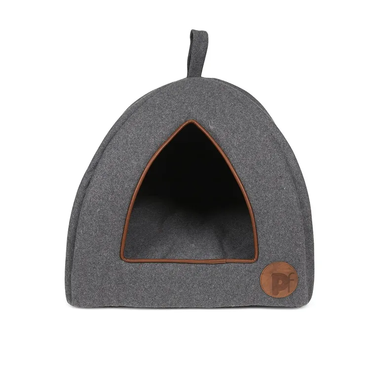 Petface Graphite Grey Felt Igloo Cat Bed