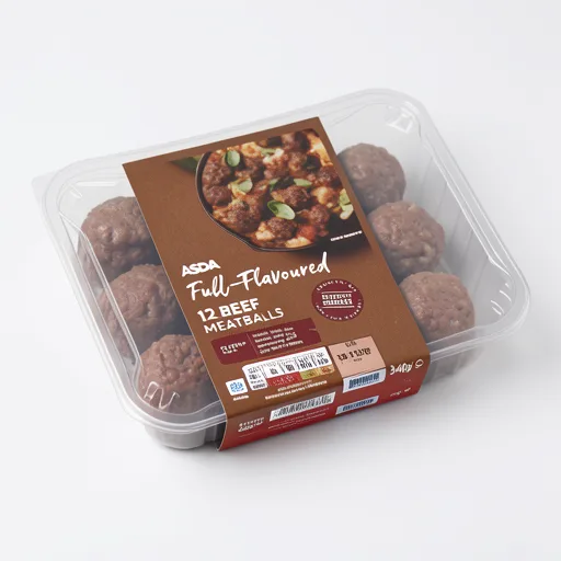 ASDA Full-Flavoured 12 Beef Meatballs 340g
