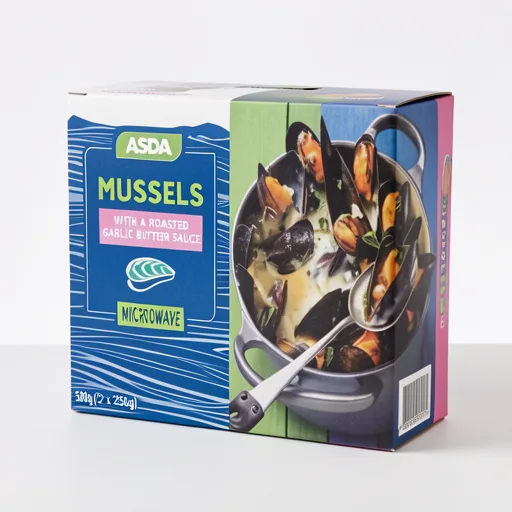 ASDA Rich Roasted Garlic Butter Rope-Grown Scottish Mussels 2 x 250g (500g)