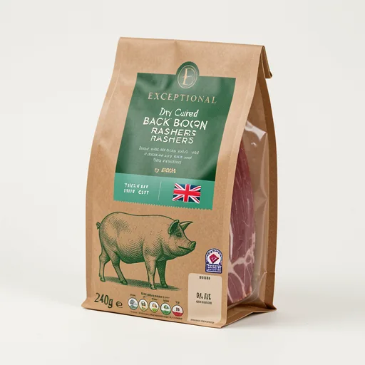 Exceptional by ASDA 6 Unsmoked Back Bacon Rashers Thick Cut 240g