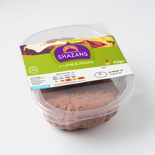 Shazans 4 Halal Lamb Burgers 454g