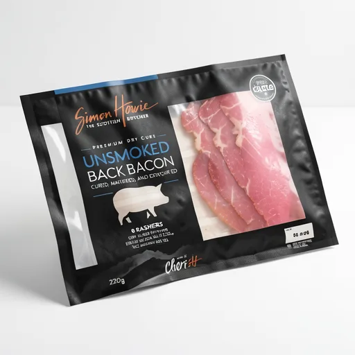 Simon Howie 8 Unsmoked Back Bacon Rashers 220g