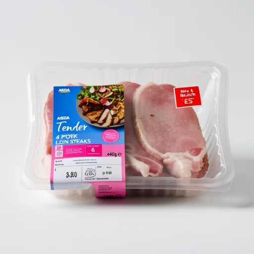 ASDA 4 Tender Pork Loin Steaks 440g
