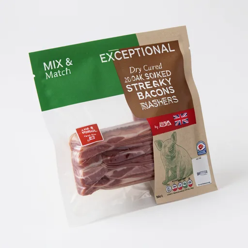 Exceptional by ASDA 20 Dry Cured Oak Smoked Streaky Bacon Rashers 180g