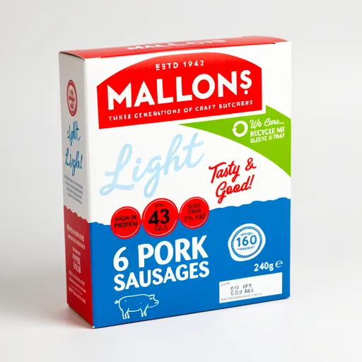 Mallon's 6 Light Pork Sausages 240g