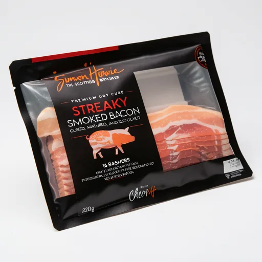 Simon Howie The Scottish Butcher Streaky Smoked Bacon 16 Rashers 220g