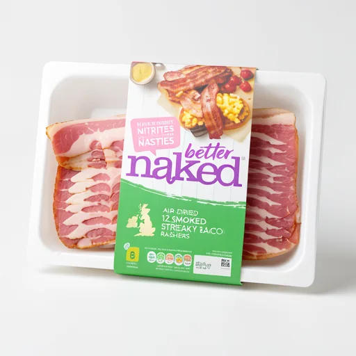 Finnebrogue Naked Smoked Streaky Bacon Rashers x12 200g