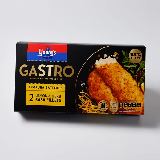 Young's Gastro Tempura Battered 2 Lemon & Herb Basa Fillets 310g