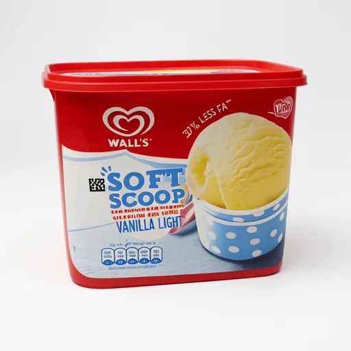 Wall's Soft Scoop Vanilla Light Ice Cream Dessert Tub 1800ml