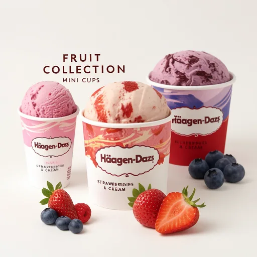 Haagen-Dazs Fruit Collection Mini Frozen Dessert Ice Cream Tub 4x95ml
