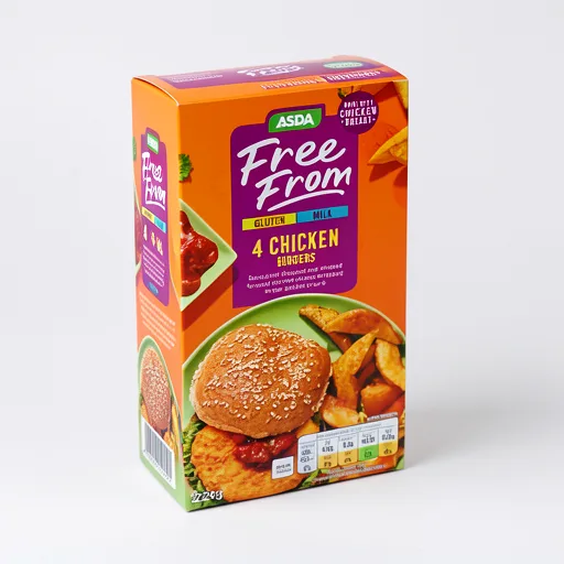 ASDA Free From Free From by  4 Chicken Burgers 228g