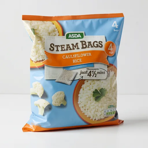 ASDA Cauliflower Rice Steam Bags 4 x 200g (800g)