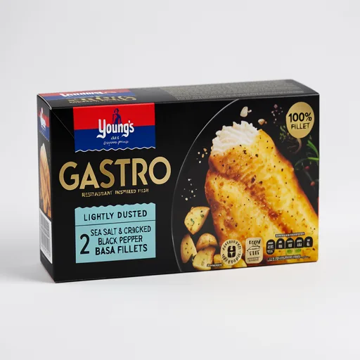 Young's Gastro Lightly Dusted 2 Sea Salt & Black Pepper Basa Fillets