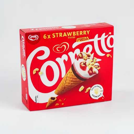 Cornetto Strawberry Ice Cream Cones 6 x 90ml