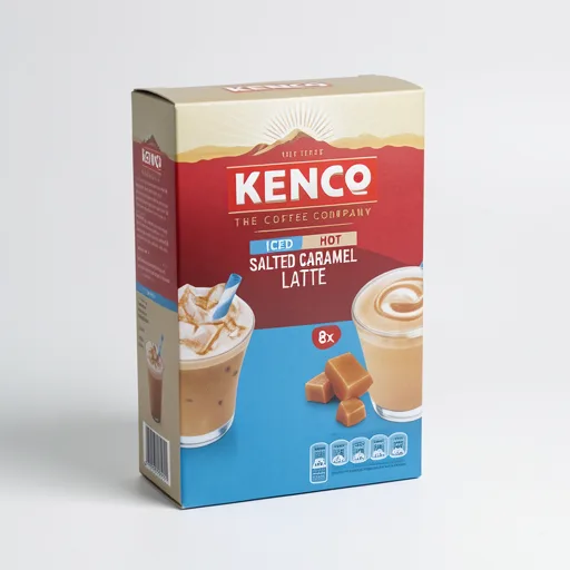Kenco Iced Hot Salted Caramel Latte Instant Coffee Sachets x8