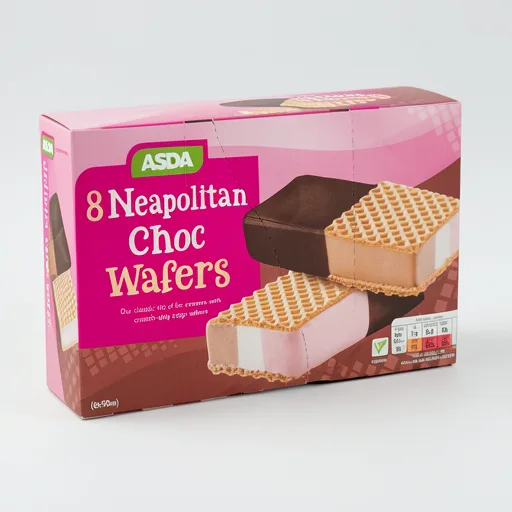 ASDA Neapolitan Choc Ice Cream Wafers 8 x 90ml (720ml)