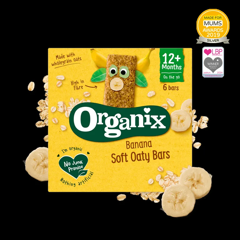 Organix Banana Soft Oaty Bars Toddler Snacks Multipack 138g (6x23g) 12 months+
