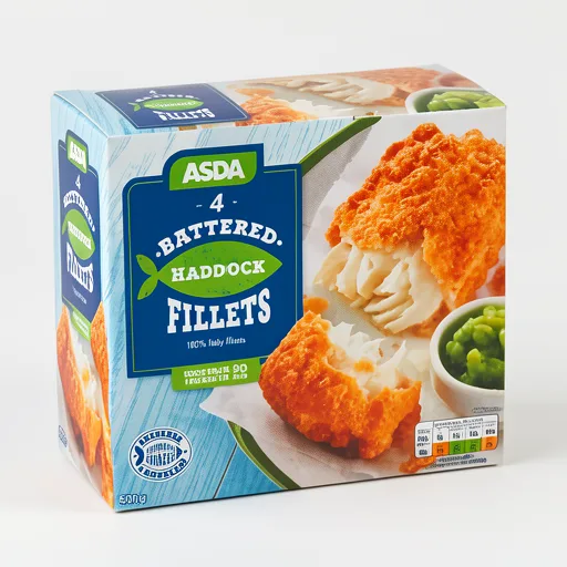 ASDA 4 Chunky Battered Haddock Fillets 500g