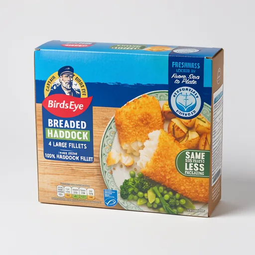 Birds Eye 4 Breaded Haddock Fish Fillets 440g