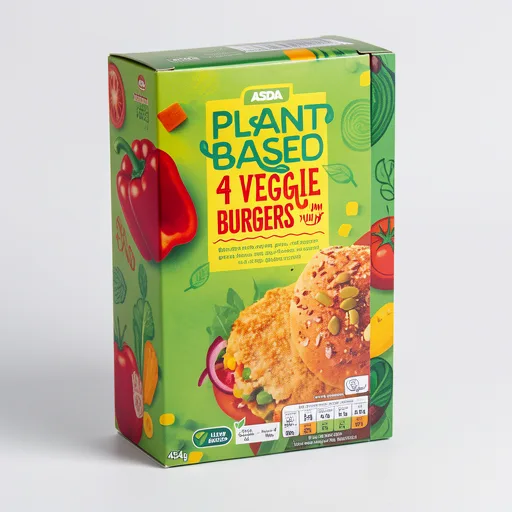 Plant Based by ASDA Plant Based 4 Veggie Burgers 454g