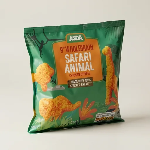ASDA 9 Wholegrain Safari Animal Chicken Shapes 342g