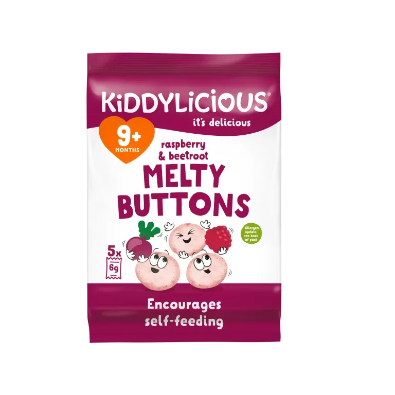 Kiddylicious Raspbery & Beetroot Melty Buttons Baby Snacks
