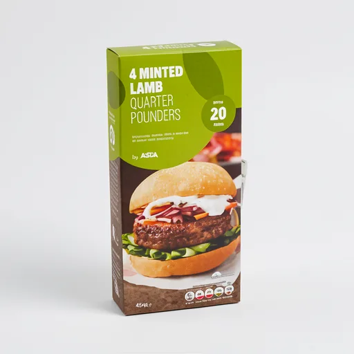 ASDA 4 Minted Lamb Quarter Pounders 454g