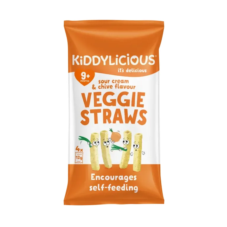Kiddylicious Sour Cream & Chive Flavoured Veggie Straws Baby Snacks